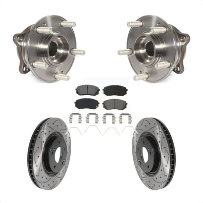 Kit de plaquettes de Rotor de frein, roulement de moyeu avant, fente percée, pour Hyundai Sonata Kia Optim