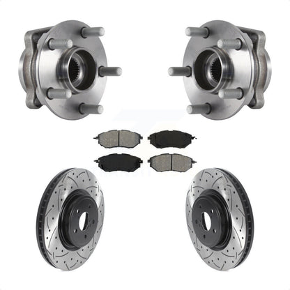 Kit de plaquettes de Rotor de frein, roulement de moyeu avant, fente de perçage revêtue, pour Subaru Forester 2.0