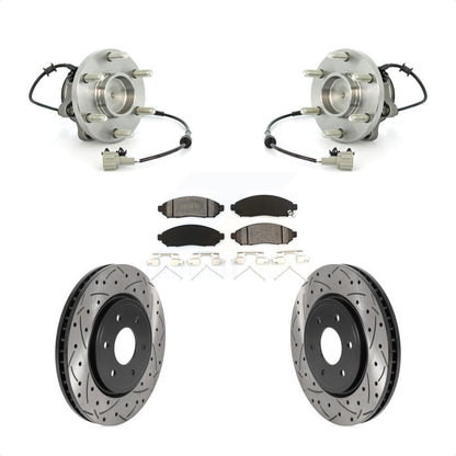 Kit de plaquettes de Rotor de frein, roulement de moyeu avant, fente de perçage, pour Nissan Frontier Pathfinde