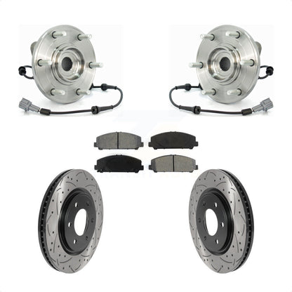 Kit de plaquettes de Rotor de frein, roulement de moyeu avant, fente percée, pour Nissan TITAN Armada QX5