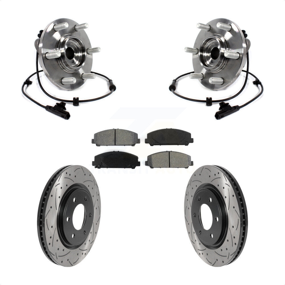 Kit de plaquettes de Rotor de frein, roulement de moyeu avant, fente de perçage, pour INFINITI QX80 Nissan Armad