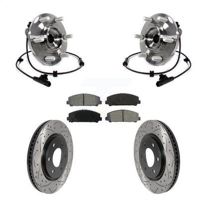 Kit de plaquettes de Rotor de frein, roulement de moyeu avant, fente de perçage, pour INFINITI QX80 Nissan Armad