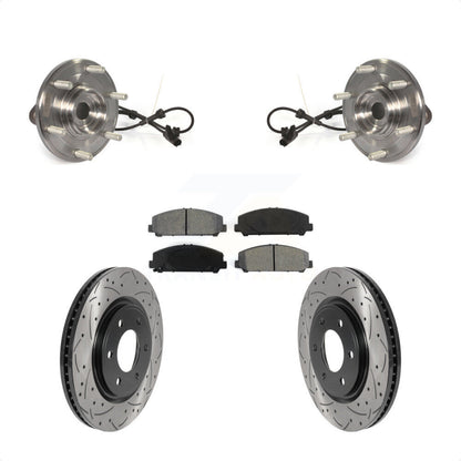 Kit de plaquettes de Rotor de frein, roulement de moyeu avant, fente de perçage revêtue, pour Nissan TITAN Armad