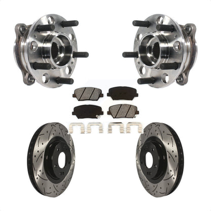 Kit de plaquettes de Rotor de frein, roulement de moyeu avant, fente de perçage, pour Hyundai Santa Fe Spor
