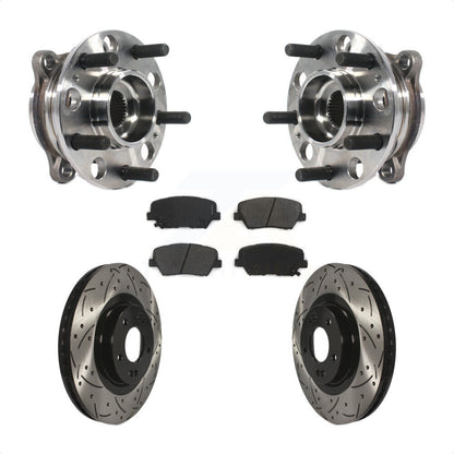 Kit de plaquettes de Rotor de frein, roulement de moyeu avant, fente percée, pour Kia Sorento Hyundai Sant