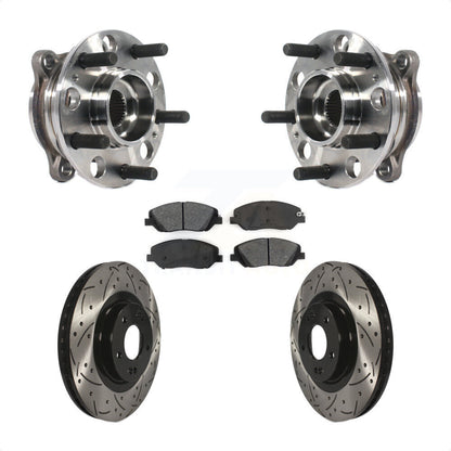 Kit de plaquettes de Rotor de frein, roulement de moyeu avant, fente de perçage revêtue, pour Hyundai Santa Fe X