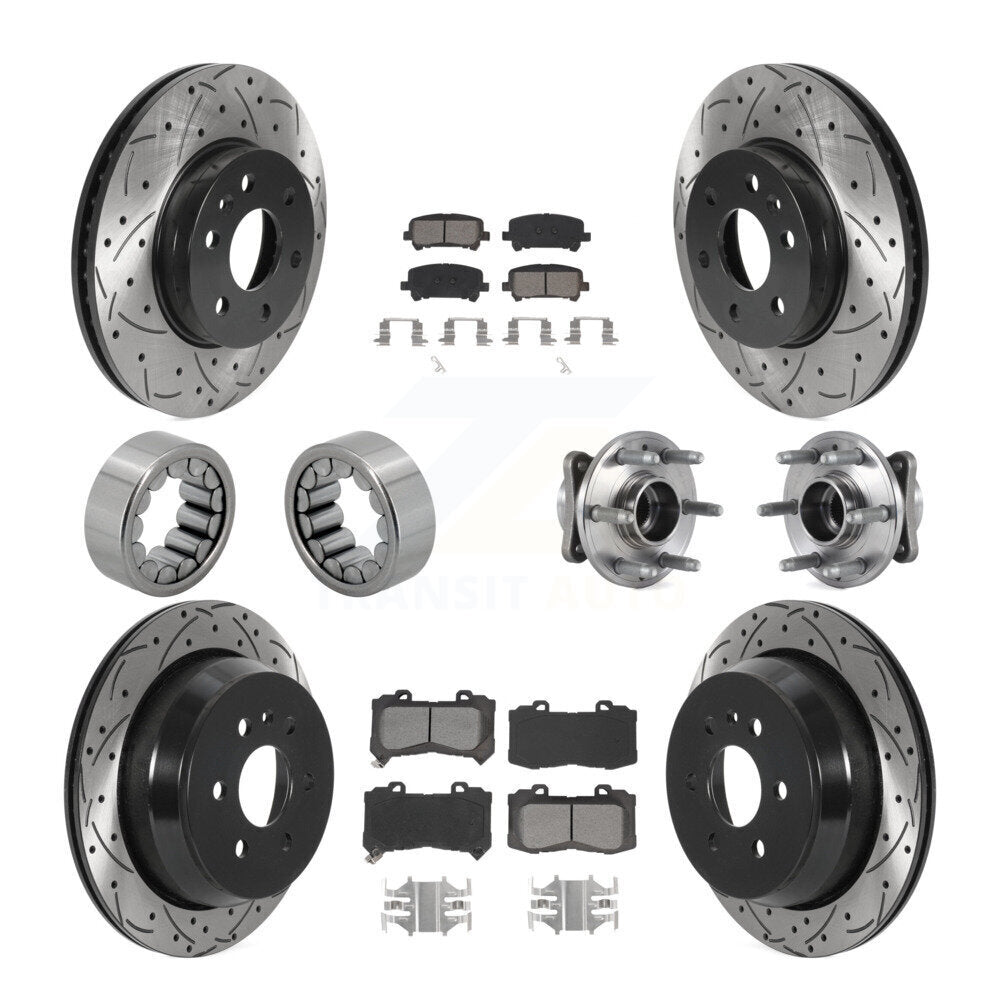 Kit de chaussures de plaquettes de Rotor de frein enduites de roulement de moyeu avant et arrière (10 pièces) pour Chevrolet GM