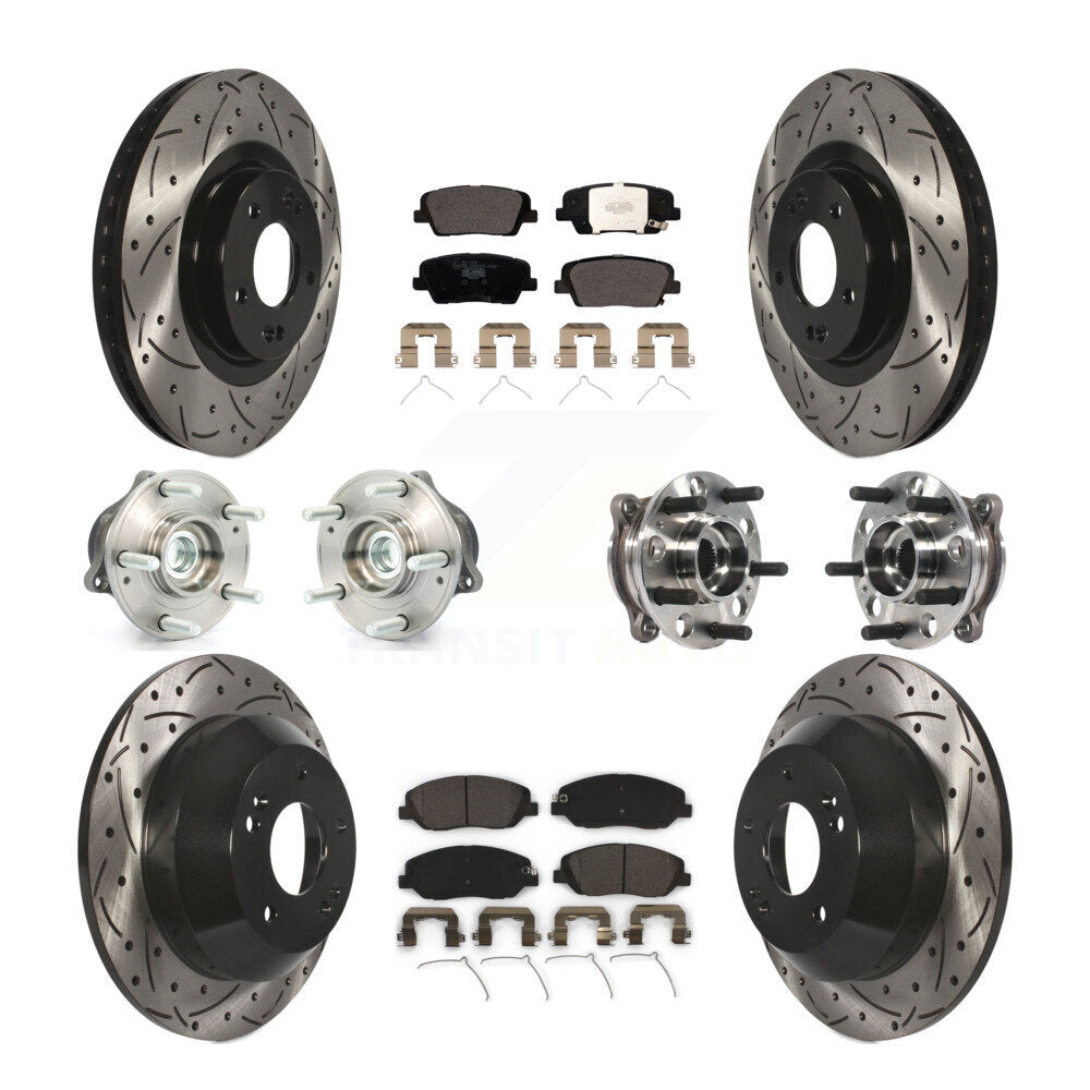 Kit de plaquettes de Rotor de frein revêtues de roulement de moyeu avant et arrière (10 pièces) pour Hyundai Santa Fe X
