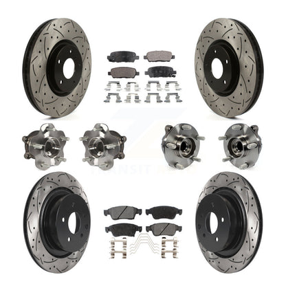Kit de rotors et plaquettes de frein revêtus de roulement de moyeu avant et arrière (10 pièces) pour INFINITI G35 Q6