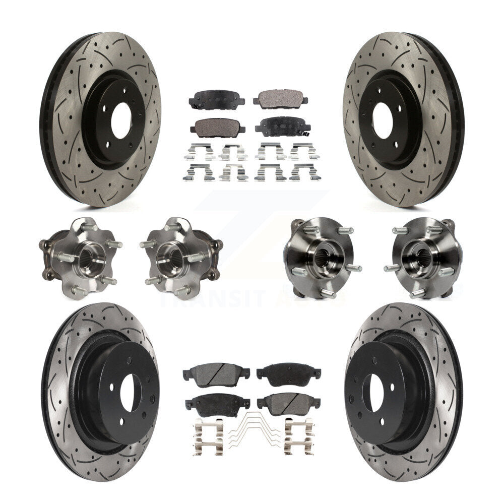 Kit de rotors et plaquettes de frein revêtus de roulement de moyeu avant et arrière (10 pièces) pour INFINITI G35 Q6