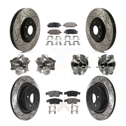 Kit de rotors et plaquettes de frein revêtus de roulement de moyeu avant et arrière (10 pièces) pour INFINITI G35 Q6