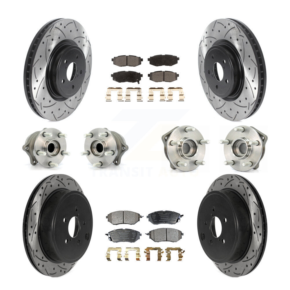 Kit de plaquettes de Rotor de frein, roulement de moyeu avant et arrière (10 pièces) pour Subaru Outback Legac