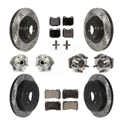 Kit de rotors et plaquettes de frein à disque revêtus de roulement de moyeu avant et arrière (10 pièces) pour Toyota 8