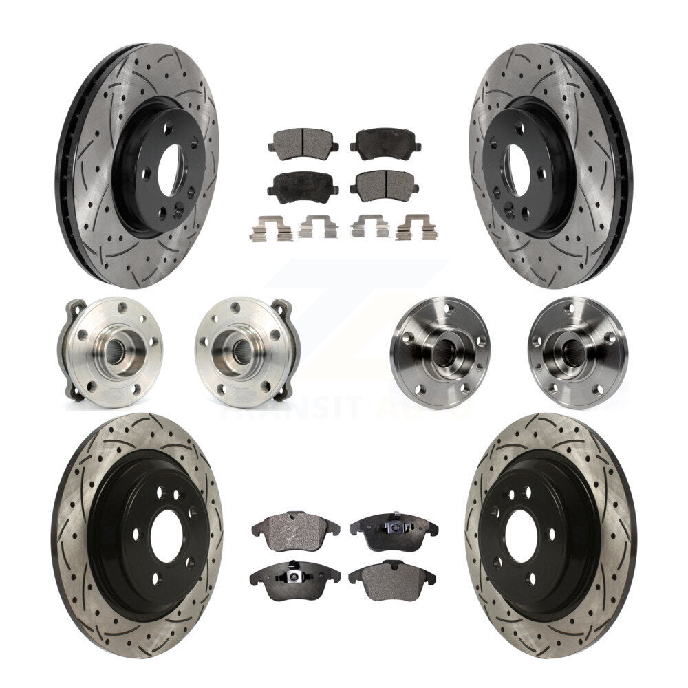 Kit de plaquettes de rotor de frein revêtues de roulement de moyeu avant et arrière (10 pièces) pour Volvo S60 AW 13-14