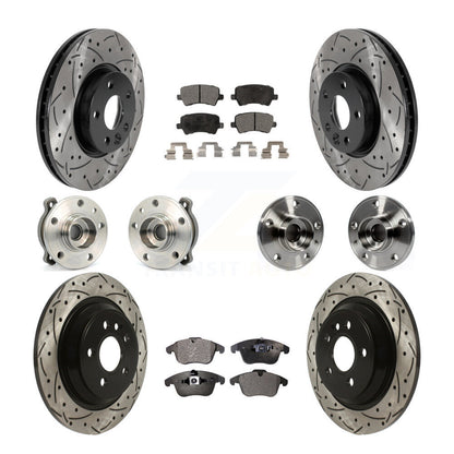 Kit de plaquettes de rotor de frein revêtues de roulement de moyeu avant et arrière (10 pièces) pour Volvo S60 AW 13-14