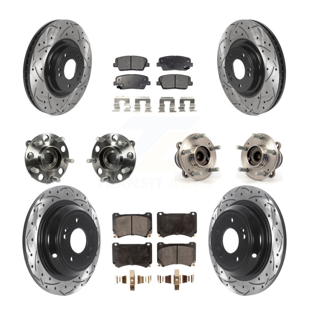 Kit de plaquettes de Rotor de frein, roulement de moyeu avant et arrière (10 pièces) pour Hyundai Genesis 4.6