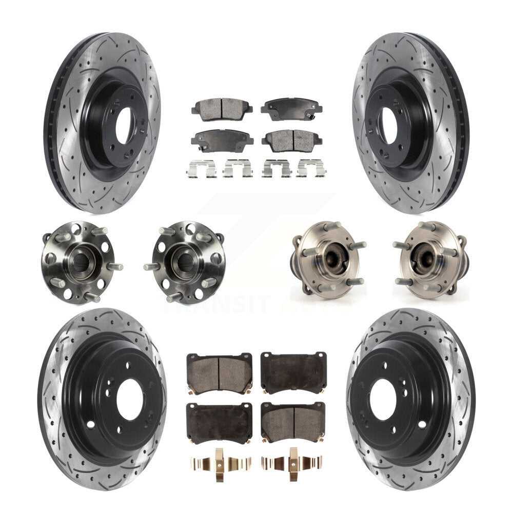 Kit de plaquettes de rotor de frein, roulement de moyeu avant et arrière (10 pièces) pour Hyundai Genesis 5.0