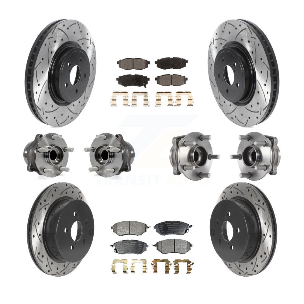 Kit de plaquettes de rotor de frein, roulement de moyeu avant et arrière (10 pièces) pour Subaru Forester 2.0