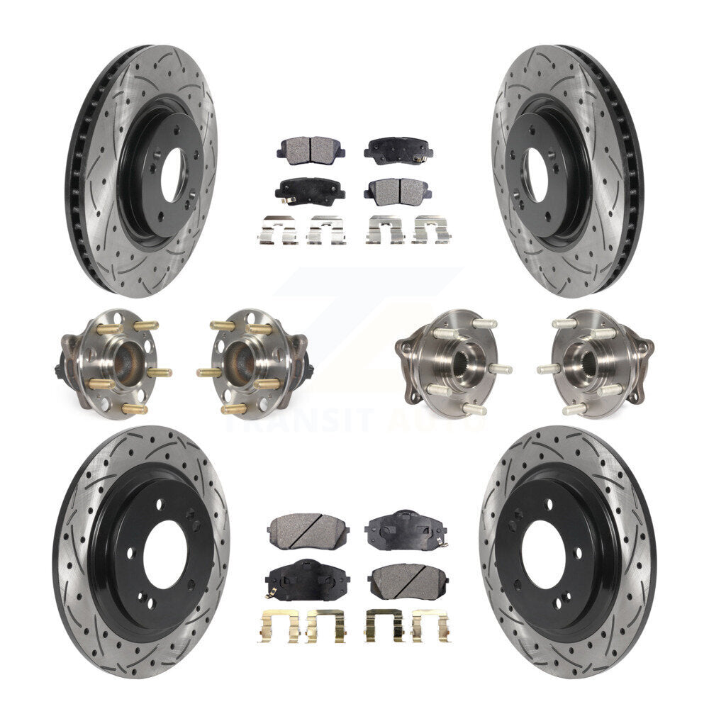 Kit de plaquettes de Rotor de frein à disque revêtu de roulement de moyeu avant et arrière (10 pièces) pour Hyundai Sonat