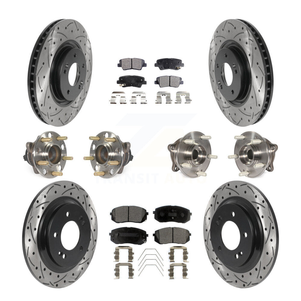 Kit de plaquettes de Rotor de frein à disque revêtu de roulement de moyeu avant et arrière (10 pièces) pour Hyundai Sonat
