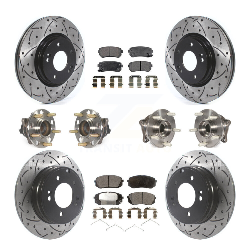 Kit de plaquettes de Rotor de frein à disque revêtu de roulement de moyeu avant et arrière (10 pièces) pour Hyundai Sonat