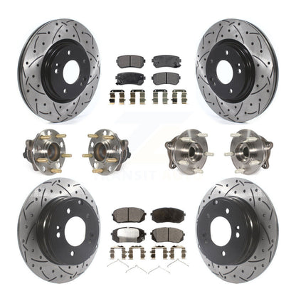 Kit de plaquettes de Rotor de frein à disque revêtu de roulement de moyeu avant et arrière (10 pièces) pour Hyundai Sonat