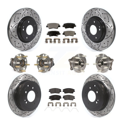 Kit de plaquettes de rotor de frein enduites de roulement de moyeu avant et arrière (10 pièces) pour Hyundai Tucson Ki