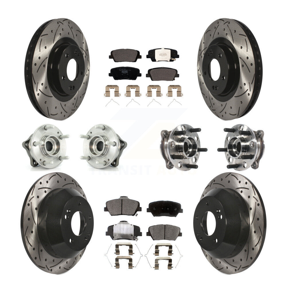 Kit de plaquettes de Rotor de frein revêtues de roulement de moyeu avant et arrière, pour Hyundai Santa Fe Sport AW