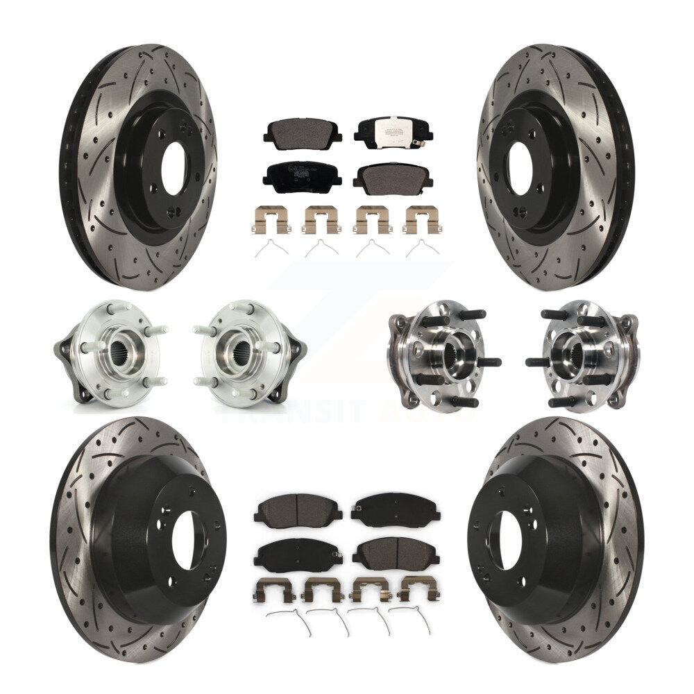Kit de plaquettes de Rotor de frein revêtues de roulement de moyeu avant et arrière (10 pièces) pour Hyundai Santa Fe X
