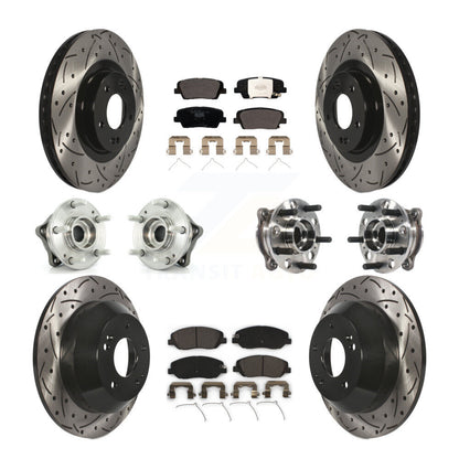 Kit de plaquettes de Rotor de frein revêtues de roulement de moyeu avant et arrière (10 pièces) pour Hyundai Santa Fe X
