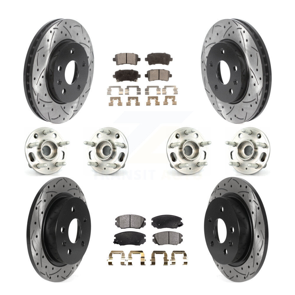 Kit de rotors et plaquettes de frein revêtus de roulement de moyeu avant et arrière (10 pièces) pour Chevrolet Malib
