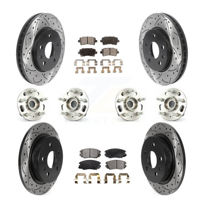 Kit de rotors et plaquettes de frein revêtus de roulement de moyeu avant et arrière (10 pièces) pour Chevrolet Malib