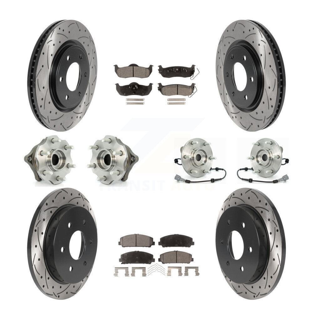 Kit de plaquettes de rotor de frein à disque revêtues de roulement de moyeu avant et arrière (10 pièces) pour Nissan Armad