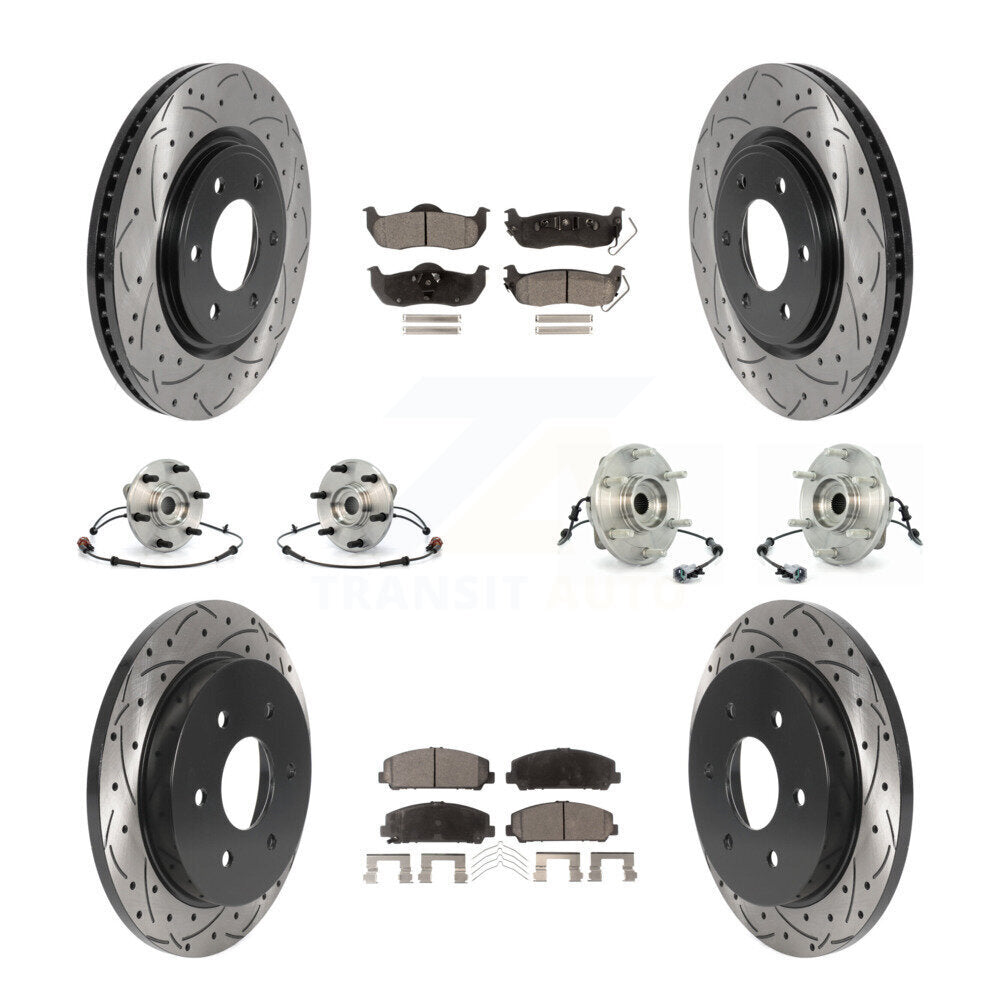 Kit de plaquettes de rotor de frein à disque revêtues de roulement de moyeu avant et arrière (10 pièces) pour INFINITI QX5