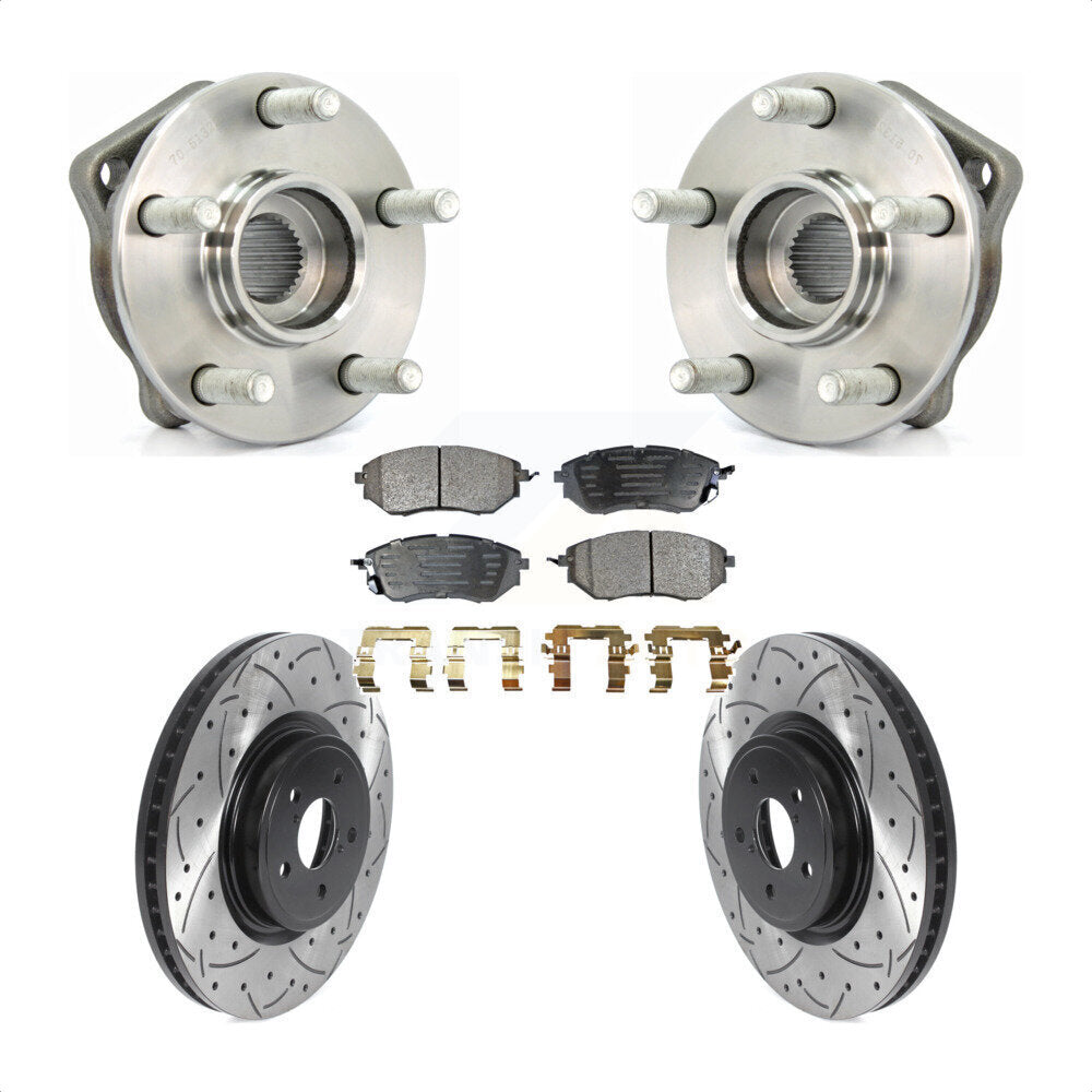 Kit de plaquettes de Rotor de frein, roulement de moyeu avant, fente de perçage, pour Subaru Outback Legac