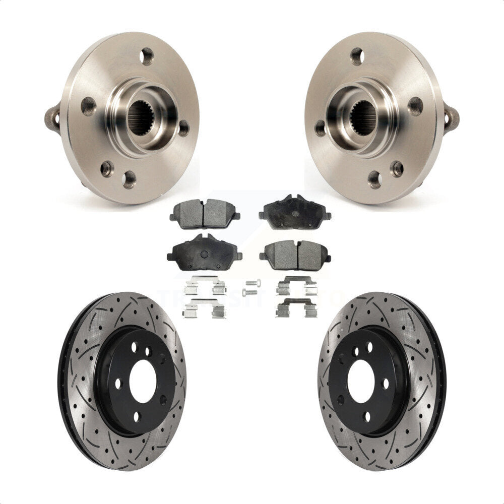 Kit de plaquettes de Rotor de frein, roulement de moyeu avant, fente de perçage, pour Mini Cooper 2014 – 2015 1.6
