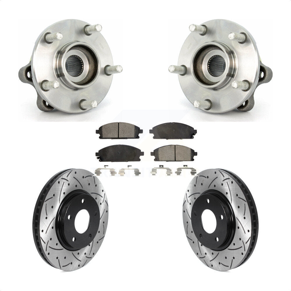 Kit de plaquettes de Rotor de frein, roulement de moyeu avant, fente de perçage, pour Nissan Ques 2004 – 2009