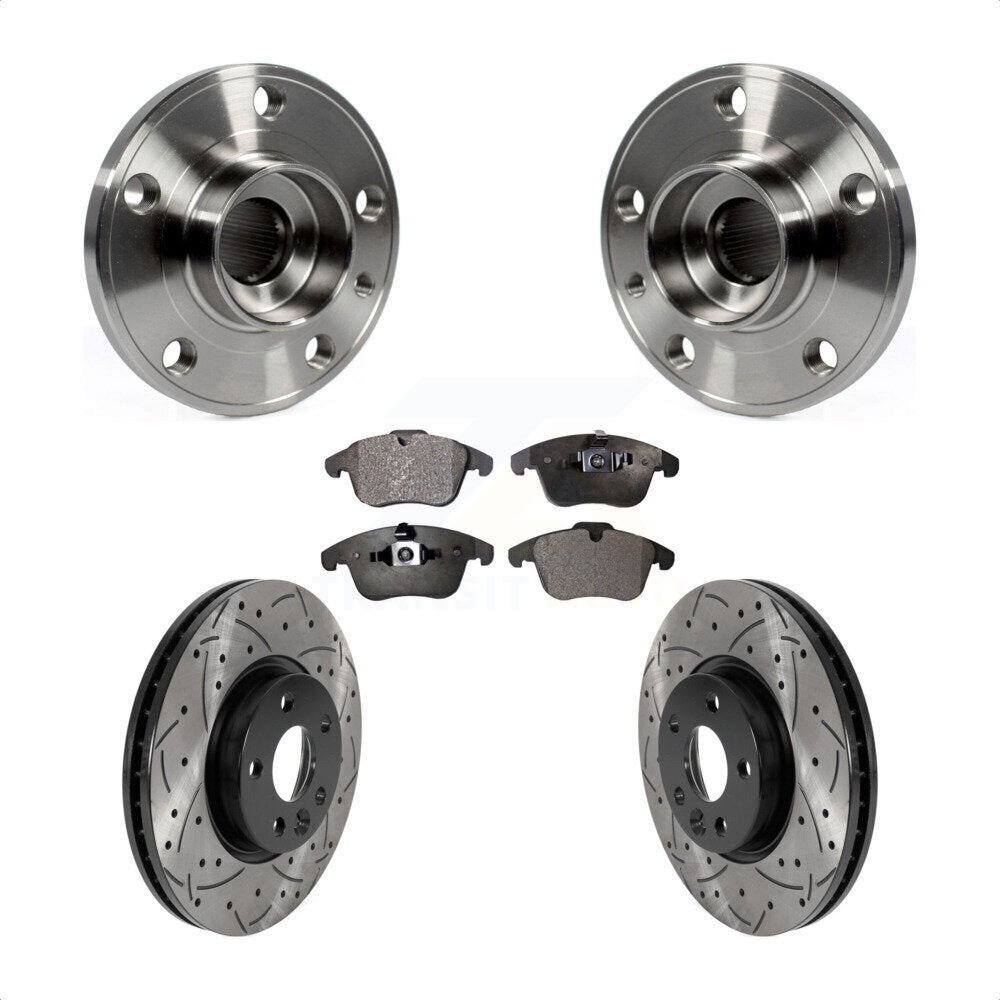 Kit de plaquettes de Rotor de frein, roulement de moyeu avant, fente de perçage, pour Volvo XC70 S60 V60 S80 V7