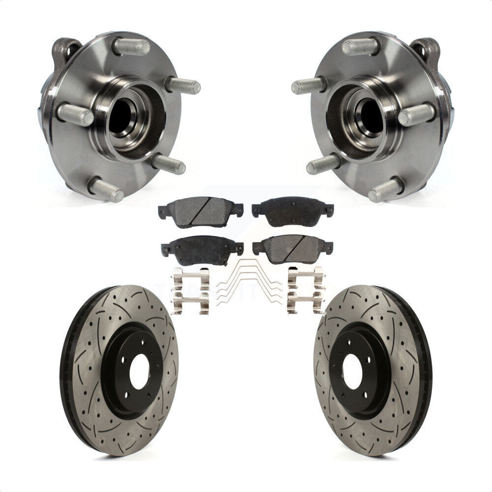 Kit de plaquettes de Rotor de frein, roulement de moyeu avant, fente de perçage revêtue, pour INFINITI G37 G35 Q6