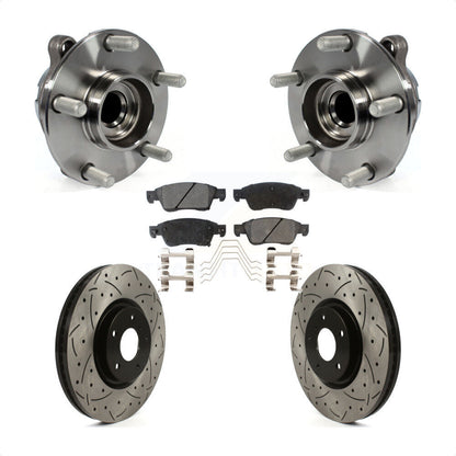 Kit de plaquettes de Rotor de frein, roulement de moyeu avant, fente de perçage revêtue, pour INFINITI G37 G35 Q6