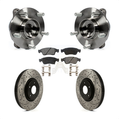 Ensemble de roulement de moyeu avant, Kit de plaquettes de Rotor de frein à fente percée pour INFINITI G35 Q6
