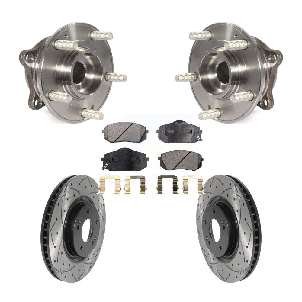 Kit de plaquettes de Rotor de frein, roulement de moyeu avant, fente percée, pour Hyundai Tucson Sonata Ki