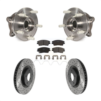Kit de plaquettes de Rotor de frein, ensemble de roulements de moyeu avant, fente de perçage, pour Kia Sportag