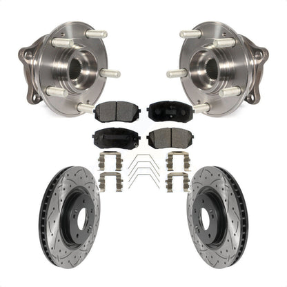 Kit de plaquettes de Rotor de frein, roulement de moyeu avant, fente percée, pour Hyundai Sonata Kia Optim