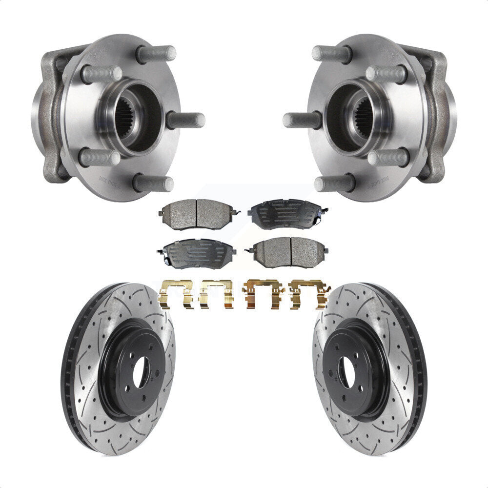 Kit de plaquettes de Rotor de frein, roulement de moyeu avant, fente de perçage revêtue, pour Subaru Forester 2.0