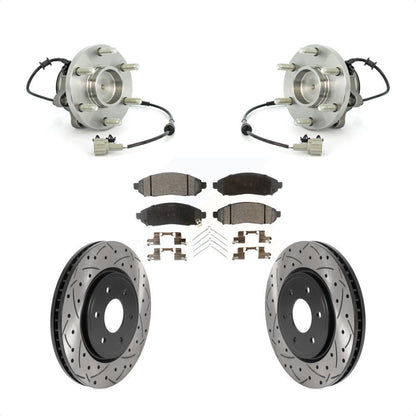 Kit de plaquettes de Rotor de frein, roulement de moyeu avant, fente de perçage, pour Nissan Frontier Pathfinde