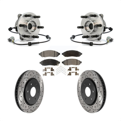 Kit de plaquettes de Rotor de frein, roulement de moyeu avant, fente de perçage, pour Nissan Frontier Pathfinde