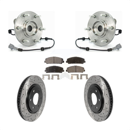 Kit de plaquettes de Rotor de frein, roulement de moyeu avant, fente percée, pour Nissan TITAN Armada QX5
