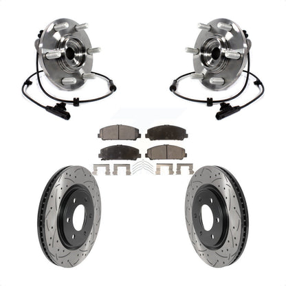 Kit de plaquettes de Rotor de frein, roulement de moyeu avant, fente de perçage, pour INFINITI QX80 Nissan Armad