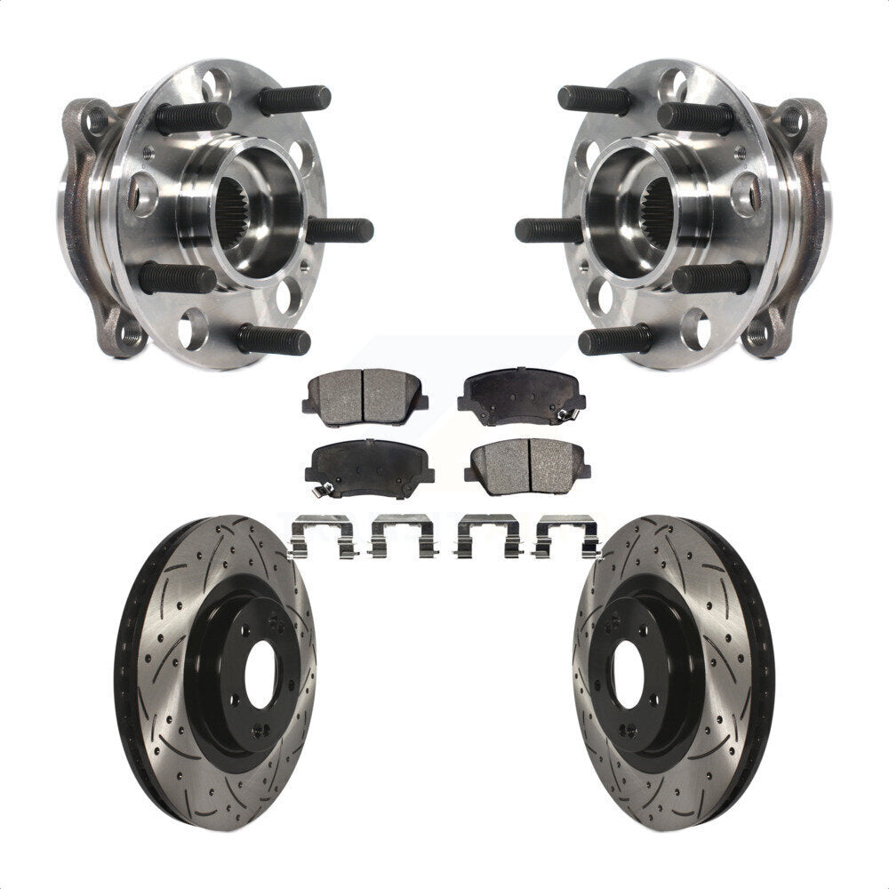 Kit de plaquettes de Rotor de frein, roulement de moyeu avant, fente de perçage, pour Hyundai Santa Fe Spor